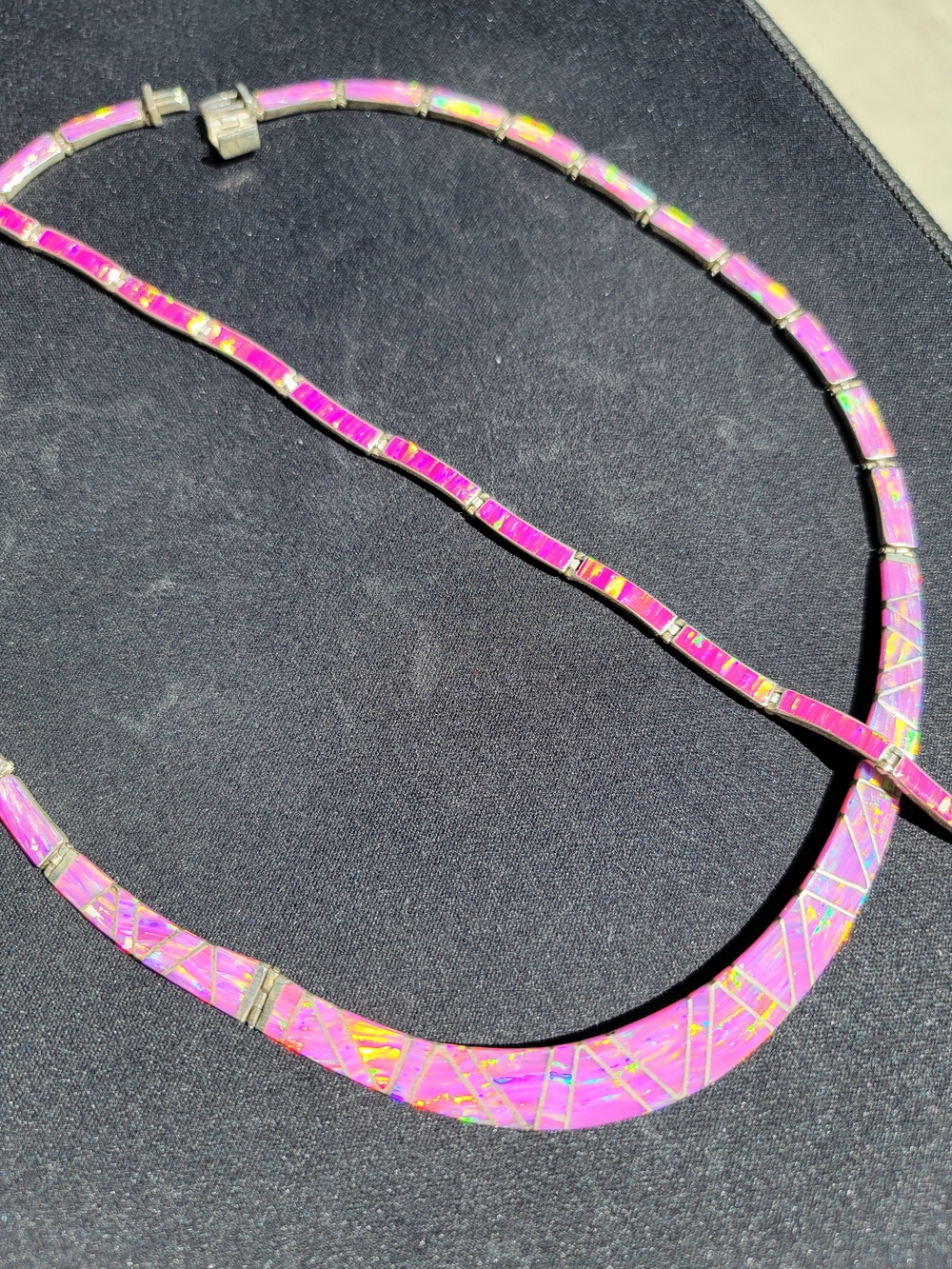 Vibrant Pink Fire Opal Choker Necklace